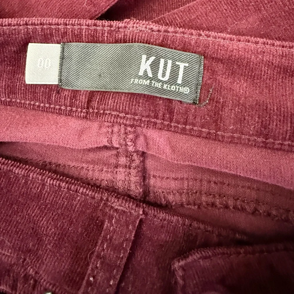 Kut From The Kloth Karen Baby Boot Cut Maroon Corduroy Trousers Size 00 - Picture 7 of 13